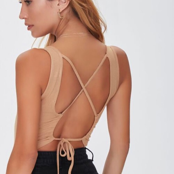 Forever 21 Ribbed knit lace-back bodysuit - Picture 4 of 5